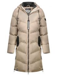 Geographical Norway Płaszcz zimowy "Bonus" w kolorze beżowym rozmiar: XL. Brązowe płaszcze Geographical Norway, na zimę, xl, bez wzorów, z puchu, bez kaptura. Za 502.76 zł.