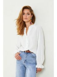 Plume Bluzka "Igwan" w kolorze białym rozmiar: L. Białe bluzki Plume, l, bez wzorów, z koronki, bez kołnierzyka, bez ramiączek. Za 110.04 zł.