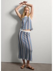 STEFANEL Spódnica w kolorze kremowo-niebieskim rozmiar: XS. Niebieskie spódnice Stefanel, na co dzień, xs, bez wzorów, midi, proste. Za 260.99 zł.