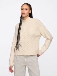 GAP Sweter w kolorze kremowym rozmiar: XXL. Brązowe swetry GAP, xxl, bez wzorów, ze splotem, bez ramiączek. Za 101.23 zł.