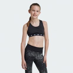 Biustonosz TECHFIT Power React. Białe koszulki sportowe Adidas, bez wzorów, z materiału, bez ramiączek, na jogę i pilates, techfit (adidas). Za 109.00 zł.