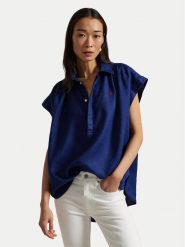 Polo Ralph Lauren Koszula 211935131004 Granatowy Relaxed Fit. Niebieskie koszule Polo Ralph Lauren, xs, bez wzorów, ze lnu, bez kołnierzyka, bez ramiączek. Za 449.99 zł.