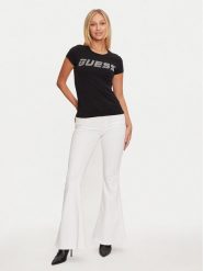 Guess T-Shirt V4BI16 KCIV1 Czarny Regular Fit. Czarne t-shirty Guess, xl, z aplikacjami, z bawełny, bez kołnierzyka, bez ramiączek. Za 119.99 zł.