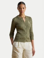 LAUREN RALPH LAUREN Kardigan Cable 200P14040500 Zielony Regular Fit. Zielone kardigany Lauren Ralph Lauren, xs, bez wzorów, z bawełny. Za 949.99 zł.