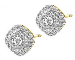 Kolczyki żółtego i białego złota z brylantami - 0,19 ct - próba 585. Białe kolczyki Apart, z brylantem, złote. Za 2,990.00 zł.
