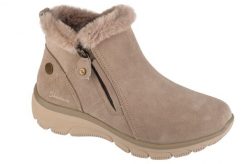 Buty zimowe damskie, Easy Going - High Zip 2. Brązowe trekkingi Skechers, z materiału, przed kolano, trekkingowe. Za 379.99 zł.