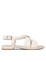 Caprice Sandały 9-28100-46 Kremowy. Białe sandały Caprice, bez wzorów, ze skóry, bez obcasa, na płaskiej podeszwie, bez zapięcia. Za 234.99 zł.