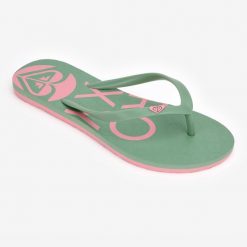 Japonki damskie Roxy To The Sea. Niebieskie klapki Roxy, bez wzorów, z kauczuku, bez obcasa. Za 89.99 zł.