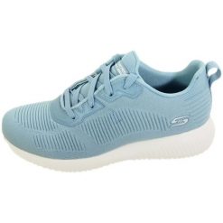 Buty damskie SKECHERS Bobs Sport Squad Tough Talk. Niebieskie obuwie sportowe Skechers, bez zapięcia, trekkingowe, Skechers Sport. W wyprzedaży za 168.61 zł.