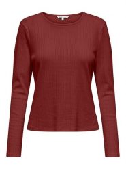 ONLY Koszulka w kolorze bordowym rozmiar: XL. Czerwone bluzki Only, xl, bez wzorów, z bawełny, bez kołnierzyka, bez ramiączek. Za 39.58 zł.