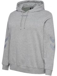 Damska bluza z kapturem Hummel Legacy Plus. Szare bluzy Hummel, plus size, bez wzorów, z bawełny, z kapturem. Za 212.00 zł.