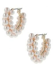 Otazu Pozłacane kolczyki-kreole z perłami rozmiar: onesize. Białe kolczyki Otazu, z perłą, pozłacane. Za 100.99 zł.