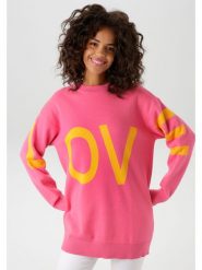 Aniston Sweter w kolorze różowo-żółtym rozmiar: 38. Różowe swetry Aniston, bez wzorów, z bawełny, bez ramiączek. Za 73.95 zł.