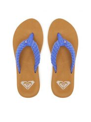 Roxy Japonki ARJL101166 Niebieski. Niebieskie klapki Roxy, bez wzorów, z materiału, bez obcasa. Za 89.99 zł.