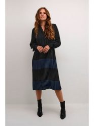 CULTURE Sukienka "Betty" w kolorze granatowo-czarnym rozmiar: S. Czarne sukienki Culture, s, bez wzorów, bez kołnierzyka, bez ramiączek, midi, rozkloszowane. Za 173.99 zł.