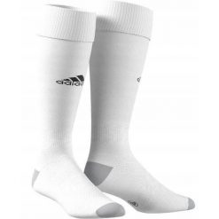 Skarpety piłkarskie Adidas Milano 16. Białe skarpety Adidas, bez wzorów, z nylonu. Za 34.30 zł.