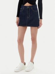 Guess Jeans Spódnica jeansowa W5YD0Q D5M4C Granatowy Regular Fit. Niebieskie spódnice Guess Jeans, m, z aplikacjami, z bawełny. Za 269.99 zł.