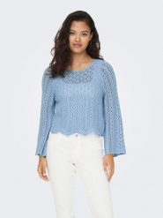 ONLY Sweter w kolorze błękitnym rozmiar: M. Niebieskie swetry Only, m, bez wzorów, z koronki, bez ramiączek. Za 83.42 zł.