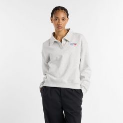 Bluza damska New Balance WT51513AHH – szara. Szare bluzy New Balance, s, bez wzorów, z bawełny, bez kaptura. Za 249.99 zł.