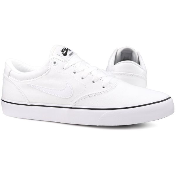 Buty trampki sportowe Nike SB CHRON 2 CNVS. Białe obuwie sportowe Nike, bez zapięcia, trekkingowe. W wyprzedaży za 289.00 zł.