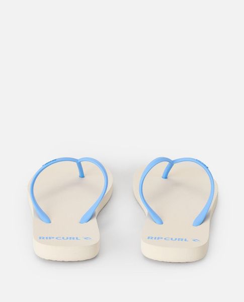 Japonki damskie Rip Curl Bondi Bloom. Niebieskie klapki Rip Curl, bez wzorów, z materiału, bez obcasa. Za 69.99 zł.