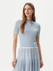 Guess Polo V5GP00Z3D60 Niebieski Slim Fit. Niebieskie koszulki polo Guess, xs, z aplikacjami, z wiskozy, bez kołnierzyka, bez ramiączek. Za 219.99 zł.