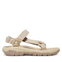 Sandały Teva. Brązowe sandały Teva, bez wzorów, sportowe, bez obcasa, bez zapięcia. Za 279.99 zł.