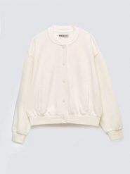 Bluza damska bomber biała Pixelina 100. Białe bluzy Big Star, l, bez wzorów, z dzianiny, bez kaptura. Za 249.99 zł.