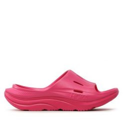 Klapki Hoka. Czerwone klapki HOKA, bez wzorów, bez obcasa. Za 179.99 zł.