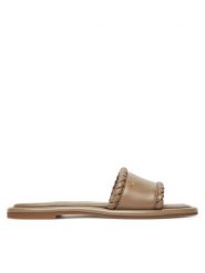 MICHAEL Michael Kors Klapki Dana 40T5DNFS1L Beżowy. Brązowe klapki MICHAEL Michael Kors, bez wzorów, ze skóry, bez obcasa. Za 669.99 zł.