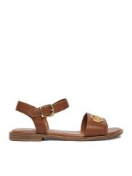 Beverly Hills Polo Club Sandały EO-WI16-BAGA-02 Brązowy. Brązowe sandały Beverly Hills Polo Club, bez wzorów, ze skóry, bez obcasa, na płaskiej podeszwie, bez zapięcia. Za 249.99 zł.