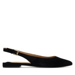 Sandały LAUREN RALPH LAUREN. Czarne sandały Lauren Ralph Lauren, bez wzorów, bez obcasa, na płaskiej podeszwie, bez zapięcia. Za 409.99 zł.