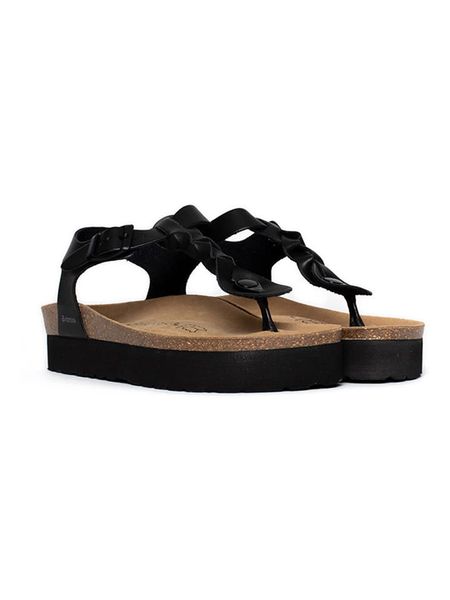 BACKSUN Japonki "Ancone" w kolorze czarnym rozmiar: 40. Czarne klapki Backsun, bez wzorów, z materiału, z otwartym noskiem, bez obcasa, na platformie. Za 169.95 zł.