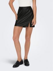 ONLY Spódnica z imitacji skóry 15267185 Czarny Regular Fit. Czarne spódnice Only, xl, bez wzorów, ze skóry. Za 69.99 zł.