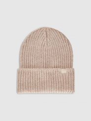 4F Czapka zimowa damska - beżowa Uniwersalny. Brązowe czapki 4f, bez wzorów, z materiału. Za 99.99 zł.