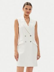 Guess Sukienka koktajlowa W4YK25 KBJP2 Écru Regular Fit. Sukienki Guess, xs, z aplikacjami, z syntetyku, wizytowe, bez kołnierzyka, bez ramiączek. Za 669.99 zł.