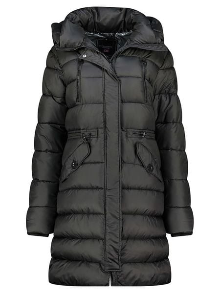 Geographical Norway Płaszcz pikowany "Bertille" w kolorze czarnym rozmiar: L. Czarne płaszcze Geographical Norway, l, bez wzorów, bez kaptura. Za 267.29 zł.