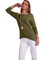 Heine Sweter w kolorze khaki rozmiar: 42. Brązowe swetry Heine, s, bez wzorów, z wiskozy, bez ramiączek. Za 91.77 zł.