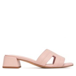 Klapki JENNY. Czerwone klapki Jenny, bez wzorów, bez obcasa. Za 129.99 zł.