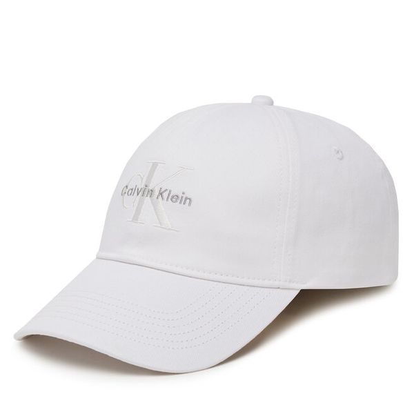 Czapka z daszkiem Calvin Klein Jeans. Białe czapki Calvin Klein Jeans, bez wzorów, z jeansu. Za 129.99 zł.