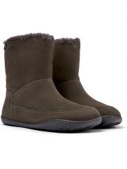 Camper Skórzane botki zimowe w kolorze antracytowym rozmiar: 38. Czarne botki Camper, na zimę, bez wzorów, z materiału, bez obcasa, bez zapięcia. Za 495.45 zł.