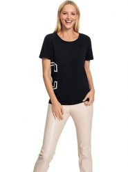 Heine Koszulka w kolorze czarnym rozmiar: 42. Czarne bluzki Heine, bez wzorów, bez kołnierzyka, bez ramiączek. Za 61.02 zł.