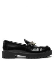 Tory Burch Lordsy Embellished Classic Lug Loafer 165828 Czarny. Czarne lordsy Tory Burch, bez wzorów, ze skóry, bez obcasa, bez zapięcia. Za 989.99 zł.