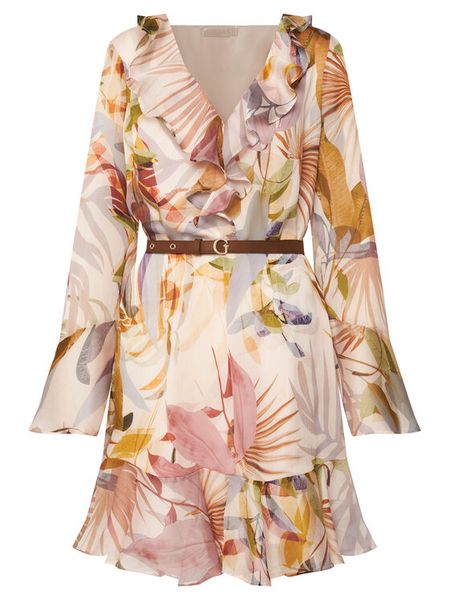 Guess Sukienka codzienna W6YK35 W2959 Różowy Regular Fit. Czerwone sukienki Guess, na co dzień, xl, z aplikacjami, z syntetyku, bez kołnierzyka, bez ramiączek, proste. Za 654.99 zł.