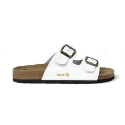 Sandały ergonomiczne DURTAL V2 ze skóry z podeszwą EVA i możliwością dopasowania. Białe sandały Izas, bez wzorów, ze skóry, sportowe, bez obcasa, bez zapięcia. W wyprzedaży za 234.74 zł.