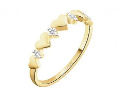 Pierścionek z żółtego złota z diamentami - 0,01 ct - próba 375. Żółte pierścionki Apart, z diamentem, złote. Za 1,259.00 zł.