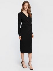 Nissa Sukienka koktajlowa RC13452 Czarny Regular Fit. Czarne sukienki Nissa, bez wzorów, z syntetyku, wizytowe, bez kołnierzyka, bez ramiączek. Za 349.99 zł.