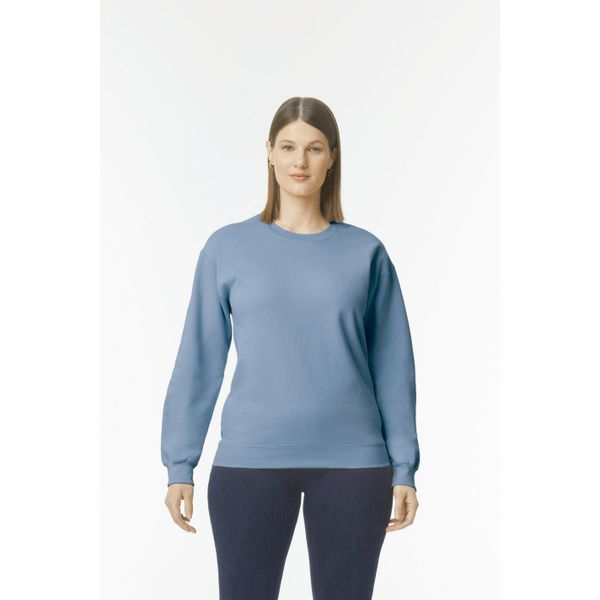 Bluza z okrągłym dekoltem Gildan Midweight Softstyle. Niebieskie bluzy GILDAN, s, bez wzorów, z bawełny, bez kaptura. Za 98.05 zł.