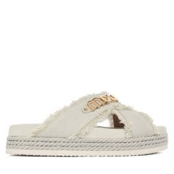 Klapki Mou. Białe klapki Mou, bez wzorów, bez obcasa. Za 859.99 zł.