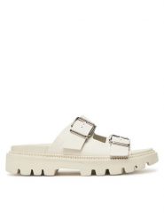 Tommy Jeans Klapki Tjw Double Strap Sandal EN0EN02753 Biały. Białe klapki Tommy Jeans, bez wzorów, z jeansu, bez obcasa. Za 239.99 zł.